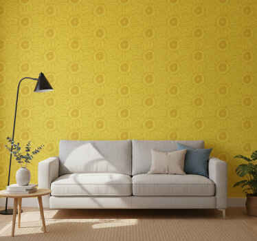 Papel tapiz amarillo tonos claros de girasol - TenVinilo