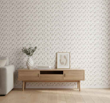 Papel tapiz blanco con patrón de árboles - TenVinilo