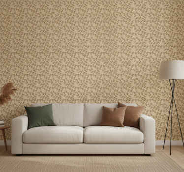 Carta da parati beige eleganza fogliosa - TenStickers