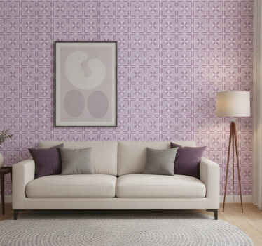 Rosa tapet geometrisk ton i malva - Tenstickers