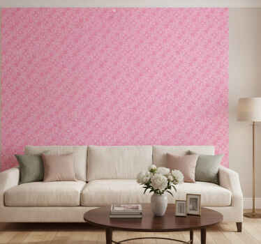 Rosa tapet med ornamenter - Tenstickers