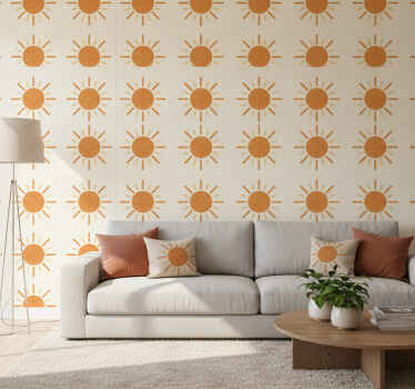 Carta da parati terracotta sole filato - TenStickers