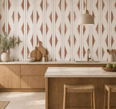 Papel tapiz cocina rayas beige elegantes - TenVinilo