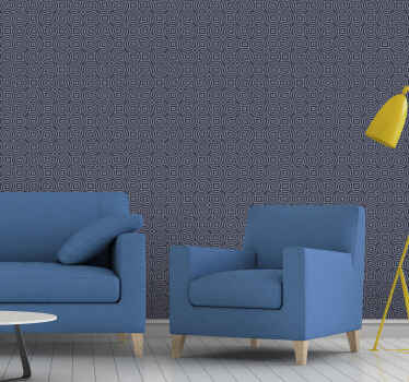 Papel pintado moderno azul geométrico - TenVinilo
