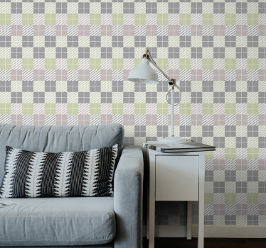 Plaid Pattern Simplicity geometric wallpaper - TenStickers