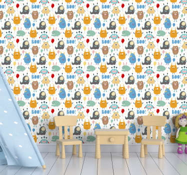 Festive Monsters animals wallpaper - TenStickers