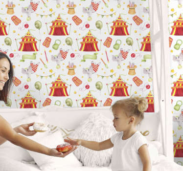 Wallpaper for children's room of circus tents - TenStickers