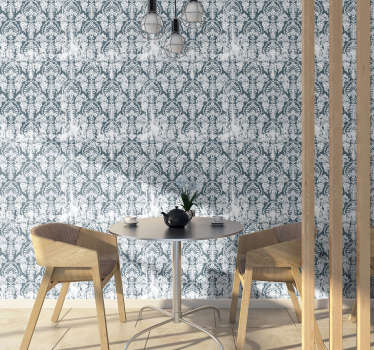 Baroque botanical arrangement wallpaper for dining area - TenStickers
