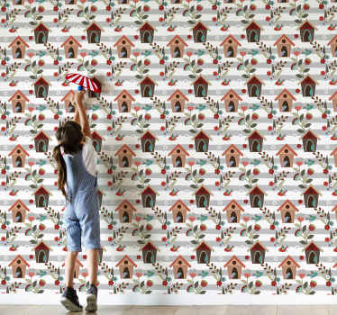 Papier peint enfant Maisons et oiseaux - TenStickers