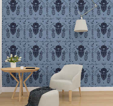 Cowboy skull and flock Vintage Wallpaper - TenStickers