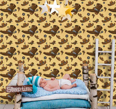 Jahrgang Tapete cowboystiefel-muster - TenStickers