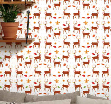 Deer Animal vinyl Wallpaper - TenStickers