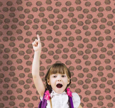 Papel tapiz animales motivo de erizo rojo - TenVinilo