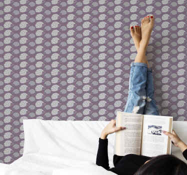 Papel tapiz animales patrón de erizo morado - TenVinilo