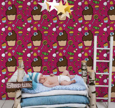 Papel mural bebé tema de dulces - TenVinilo