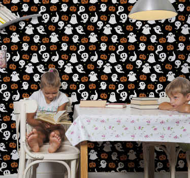 Papel pintado salón ornamental Halloween - TenVinilo
