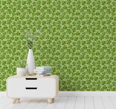 Leaf clover pattern Nature Wallpaper - TenStickers