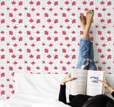 Papier peint chambre ado sticker de feuilles canadiennes - TenStickers