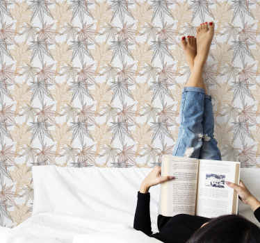 Listy v spálni tapety v retro štýle - Tenstickers