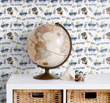 Papel tapiz infantil motivo temático de aventura - TenVinilo