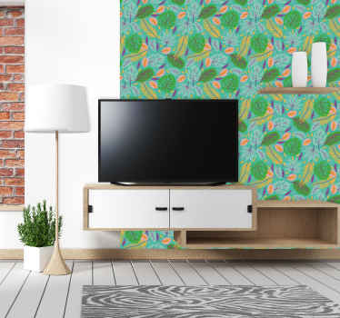 Multicolor Leaves leaf wallpaper - TenStickers
