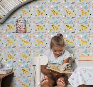 Abstract with leopeards in gray Wallpaper - TenStickers