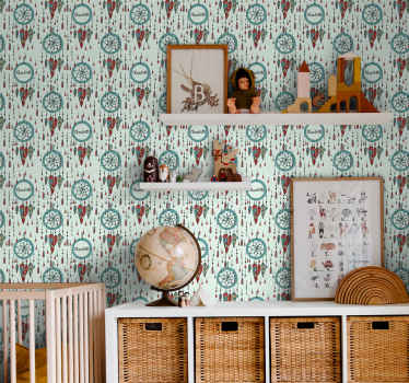 Papier peint chambre enfant modèles d'attrape-rêves - TenStickers