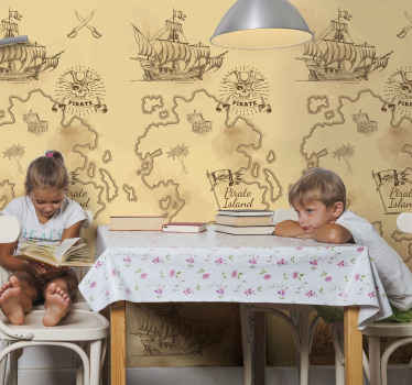 Papel pintado infantil isla del tesoro - TenVinilo