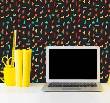 Modern black tetris Modern Wallpaper - TenStickers