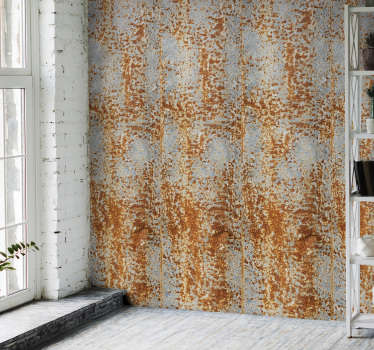 Ziegel Tapete verrostete metallillusion - TenStickers