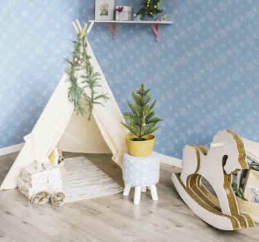 Blue child pattern stars wallpaper - TenStickers