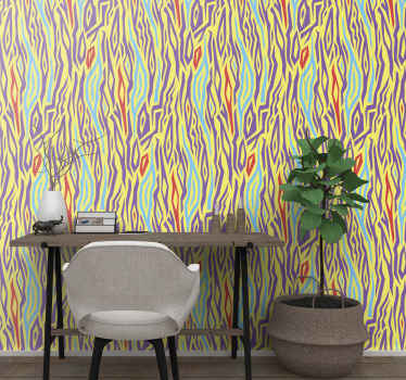 Papier peint abstrait vagues colorées - TenStickers