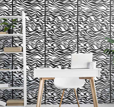 Zebra striber mønster tapet med zebraer - TenStickers