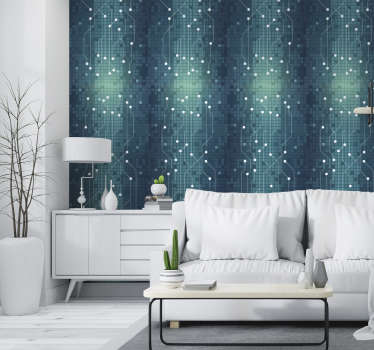Behang metro stippen in groen/blauw - TenStickers