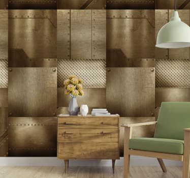 Papel pintado metal láminas remachadas - TenVinilo