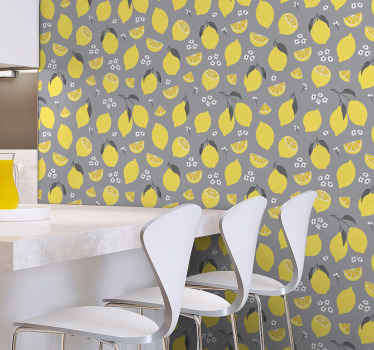 Tropical Lemon Citrus wallpaper - TenStickers
