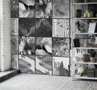 Monochrome vloeibaarheid abstract behang - TenStickers