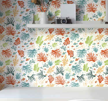 Papel tapiz naturaleza botánicos marinos - TenVinilo