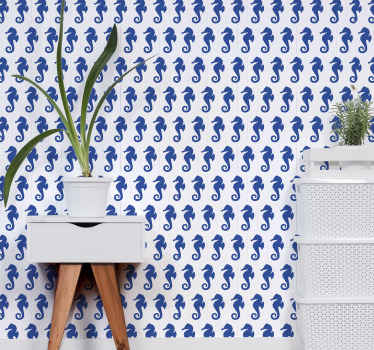 Seahorse Pattern animals wallpaper - TenStickers