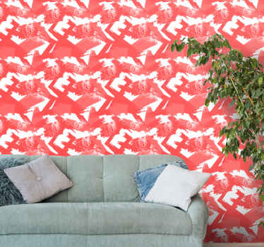 Papel pintado arte pinceladas rojas - TenVinilo