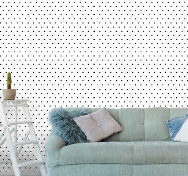 Simple black and white motif polka dots wallpaper - TenStickers