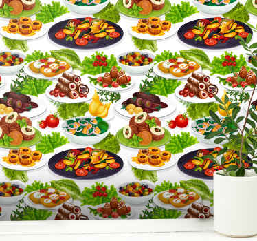Culinary Delights kitchen wallpaper - TenStickers