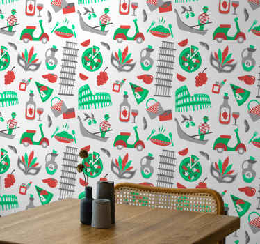 Italian Culinary Adventure city wallpaper - TenStickers