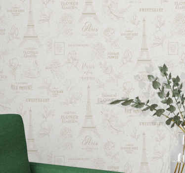 Paris style vintage wallpaper - TenStickers