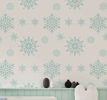 Large snowflakes Christmas wallpaper - TenStickers