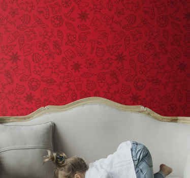 Two tones decorations Christmas Wallpaper - TenStickers