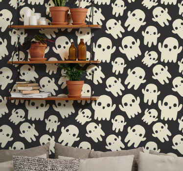 Skull Pattern halloween wallpaper - TenStickers