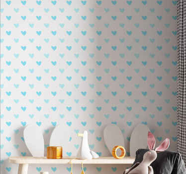 Papier peint chambre enfant motif de coeur - TenStickers