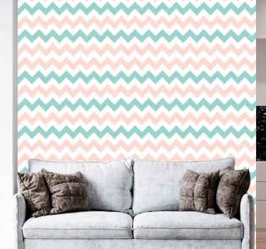 Geometrische Tapete dekor mit chevron-muster - TenStickers