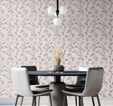 Papel pintado flores Delicadas flores rosas - TenVinilo